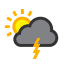 Patchy light rain with thunder