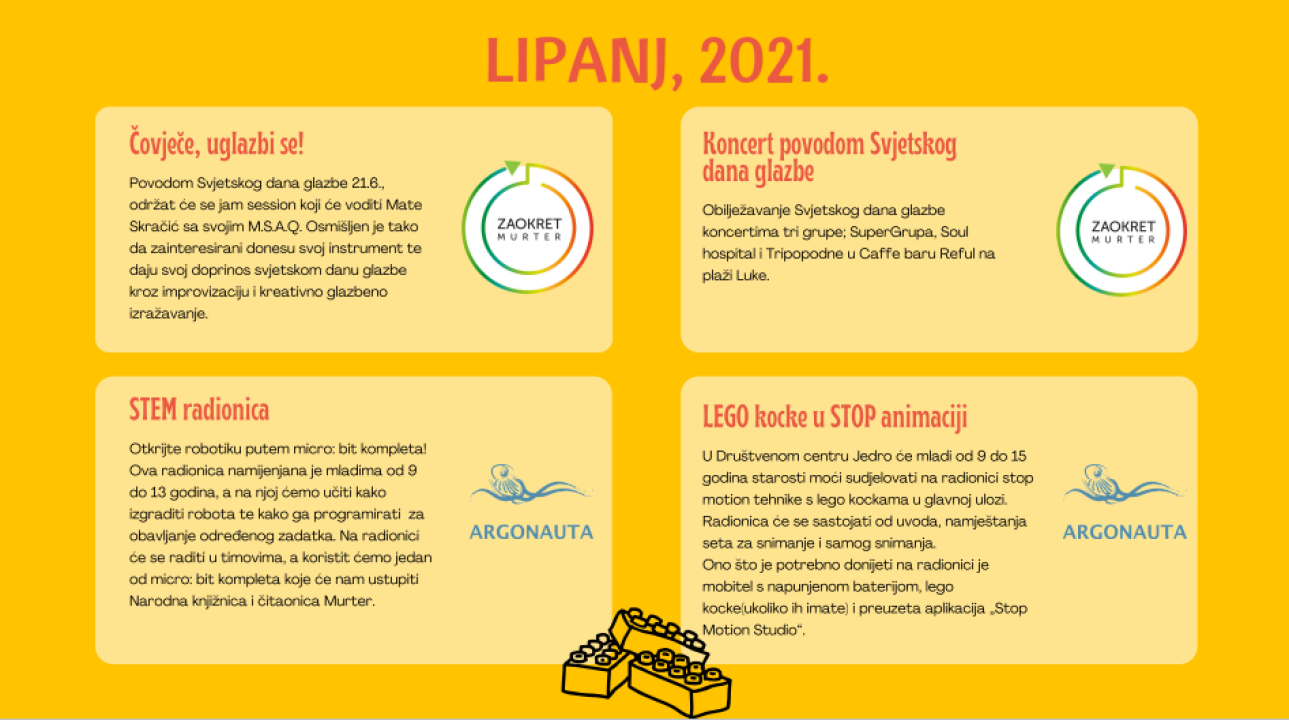 Provjerite kakve aktivnosti vas čekaju tijekom cijele godine u Društvenom centru Jedro u Murteru 