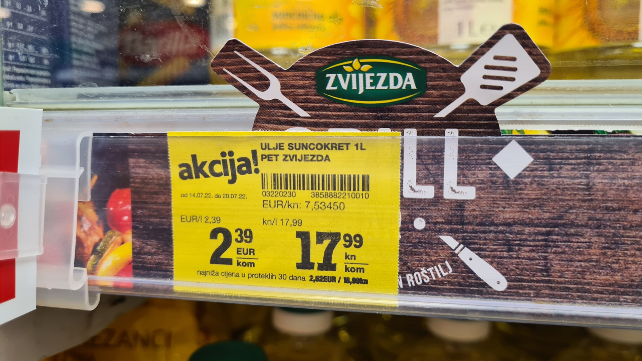 U nekim dućanima u Šibeniku već su iskazane cijene u eurima