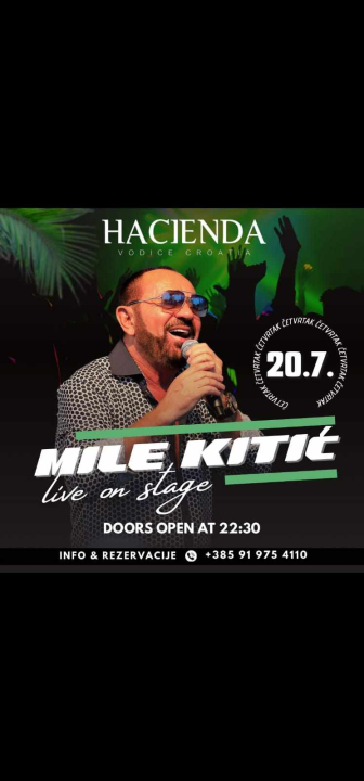 Ne propustite odličan provod u Haciendi uz Milu Kitića!