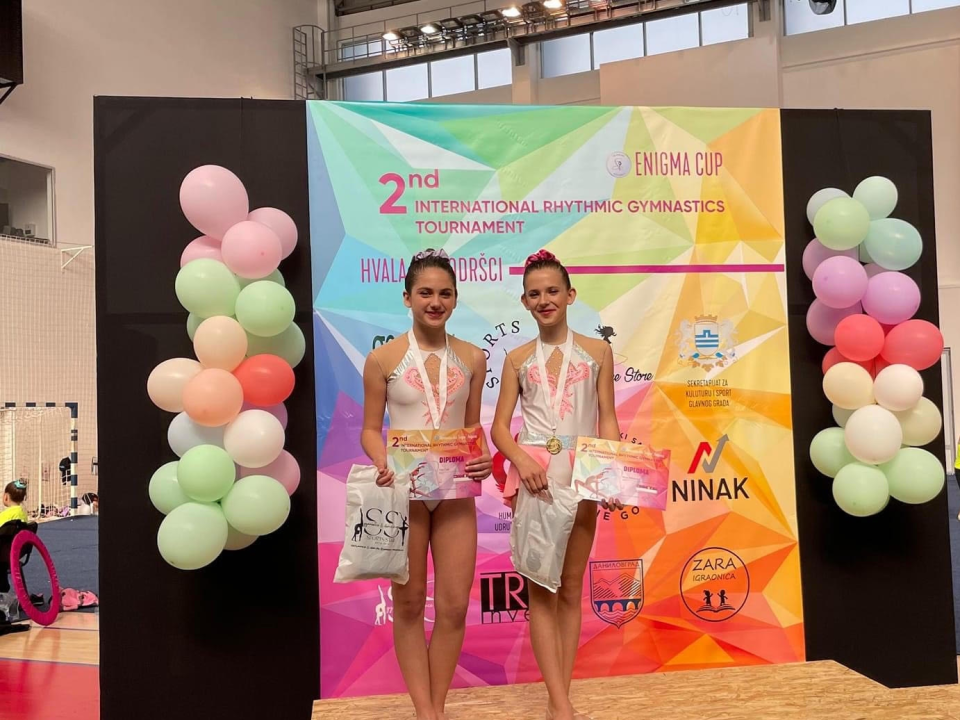 Šibenske gimnastičarke u Podgorici: Zlato za Milošević i Grozdanić, srebro za Osmić