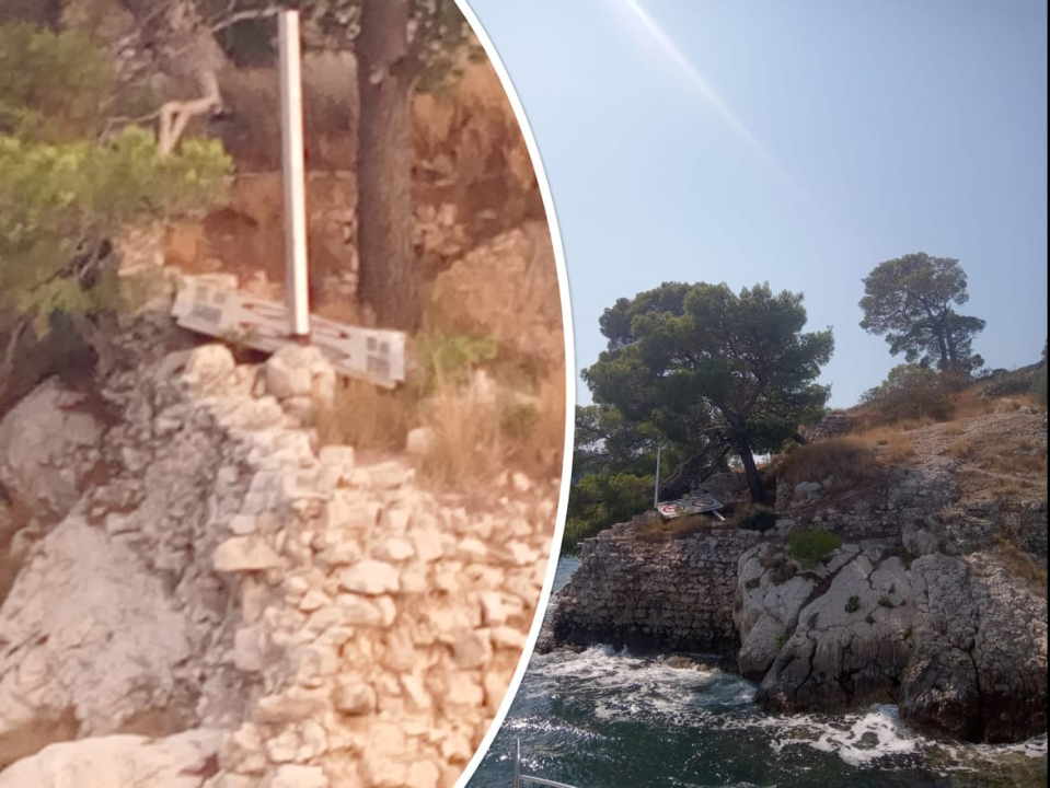 Tablu za ograničenje brzine brodovima na ulazu u šibensku luku mogu vidjeti samo avioni