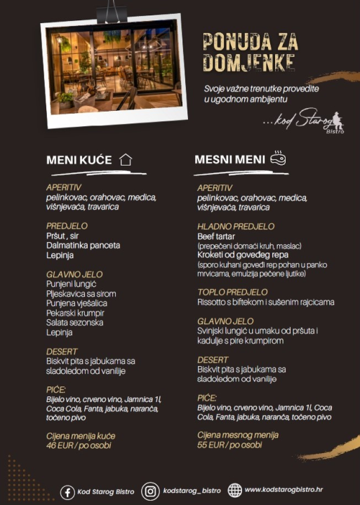 Kod Starog vas očekuju vrhunski meniji za svaki domjenak! 