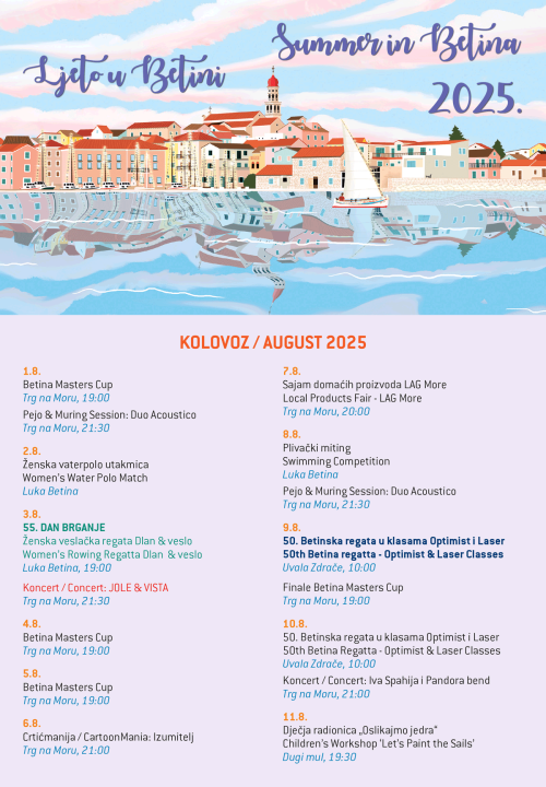 Betina priprema bogato ljeto: Koncerti, regate, sportska natjecanja i tradicija na svakom koraku