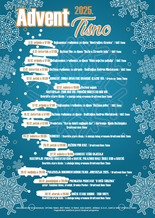 Advent u Tisnom donosi bogat program