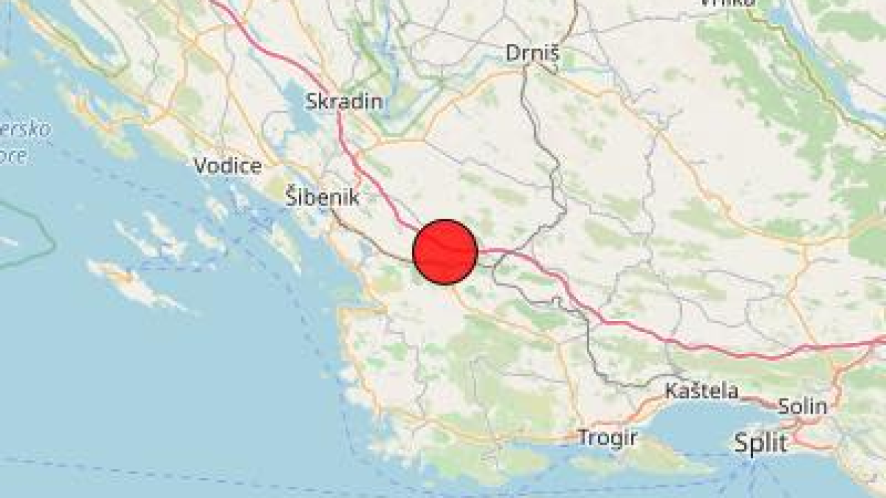 Opet se trese šibensko područje: U 23.20 sati potres od 2.6 prema Richteru