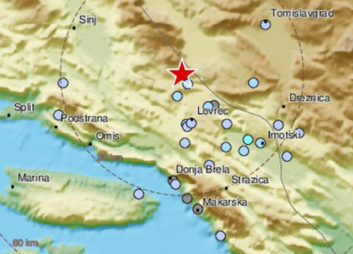 Potres magnitude 3.3 jutros pogodio Dalmatinsku zagoru