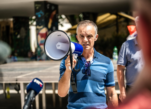 Fotografija 13 - Radnici Cesta Šibenik održali novi prosvjed: 'Župan uništava ovu tvrtku i ove ljude'