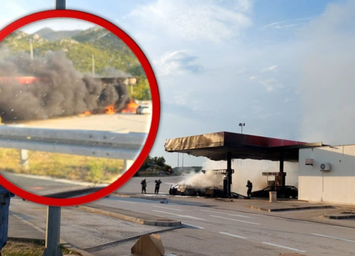 Nesreću na benzinskoj Mosor prouzročio nepoznati vozač u autu švedskih oznaka