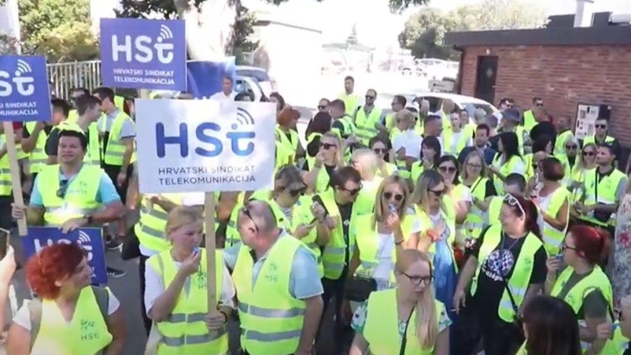 Danas prosvjedovali HT-ovci: 'Ne želimo biti jeftina snaga za strane multinacionalke'