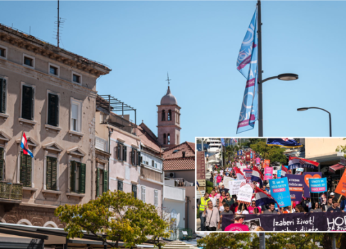 Hod za život prošao Šibenikom prije deset dana, ali njegove se zastave i dalje vijore na rivi