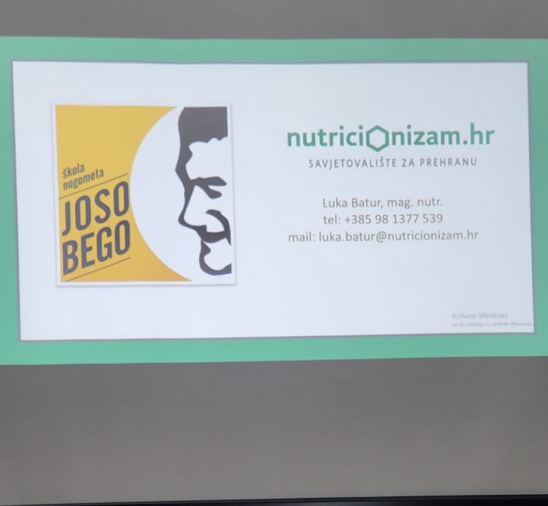 Škola nogometa Joso Bego organizirala predavanje o zdravoj prehrani