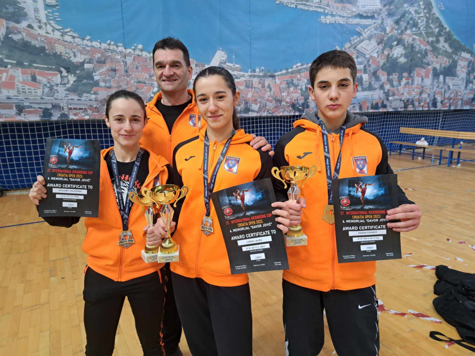 Tri borca, tri zlata: Kickboxing klub Dalmatino sjajan na Croatia Openu