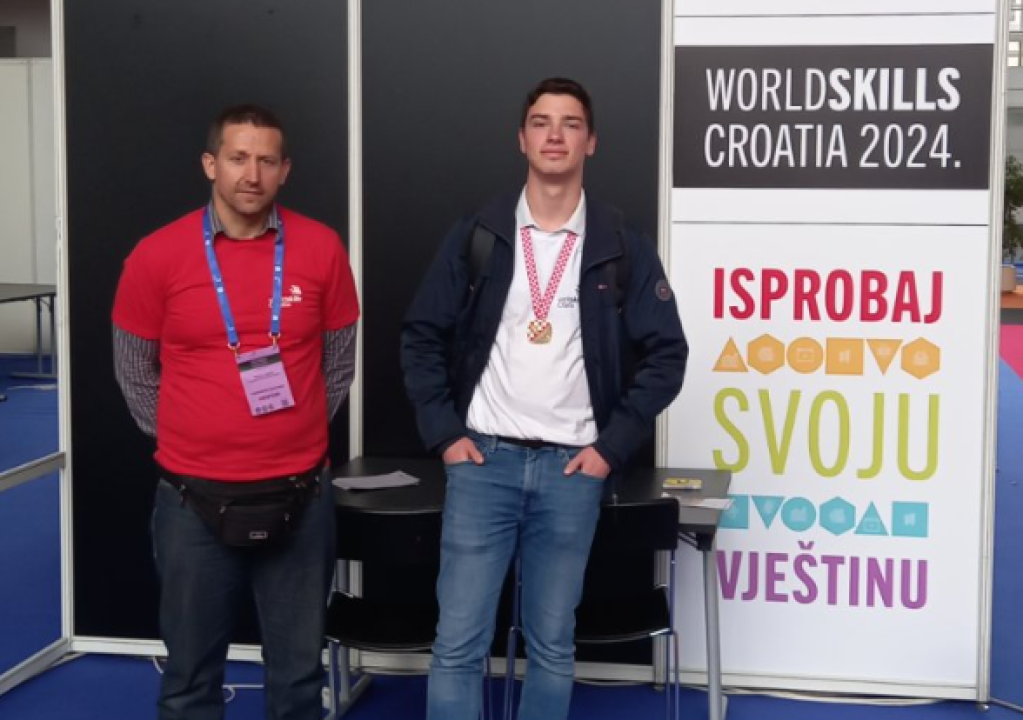 Patrik Ljubić, učenik Prometno-tehničke škole Šibenik, osvojio treće mjesto na WorldSkills Croatia 2024. 