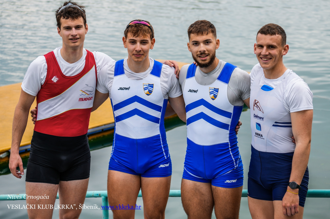 Zlatna izvedba četverca bez: Sjajni uspjesi veslača VK Krka na Croatia Open regati