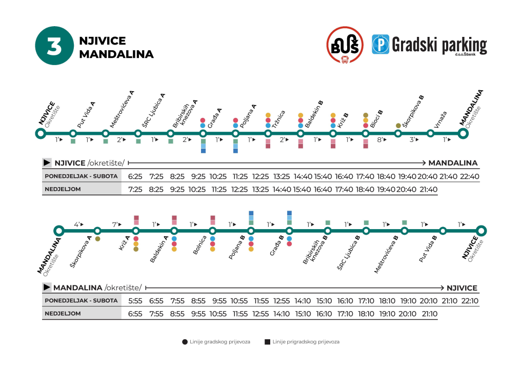 Sezonski vozni red gradskih i prigradskih autobusa 