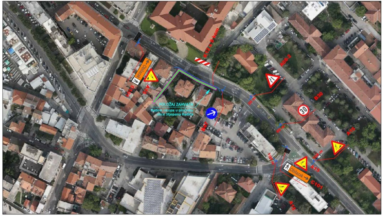 U Ulici Stjepana Radića u Šibeniku od idućeg tjedna radovi