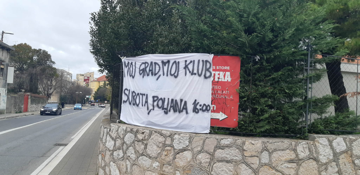 FOTO 'Šibenčani na noge' – Funcuti po gradu izvjesili transparente kojima pozivaju na subotnji mirni skup za spas HNK Šibenika