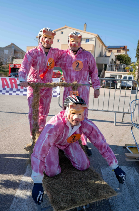 Vodička pokladna tradicija: 3 velika praščića pobjednici trke karića na balinjere