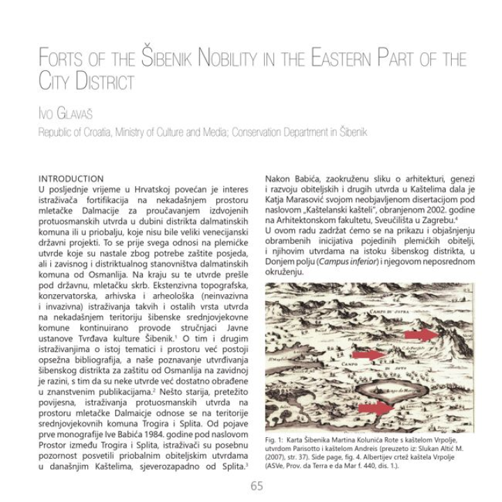 Povjesničar Ivo Glavaš objavio novi rad o šibenskim plemićkim utvrdama