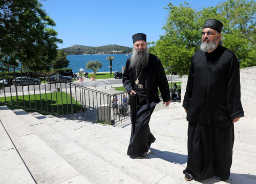 Patrijarh Porfirije jučer je u društvu episkopa dalmatinskog obišao Šibenik i Skradin