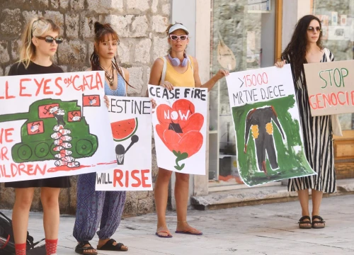 Fotografija 3 - Na početku Kalelarge miran prosvjed protiv genocida u Palestini: Pridružujemo se otporu