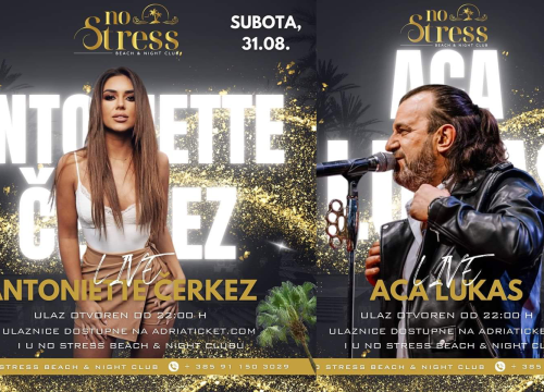 Ovaj vikend u omiljenom NoStressu zabavljat će vas Aca Lukas i Antonija Čerkez