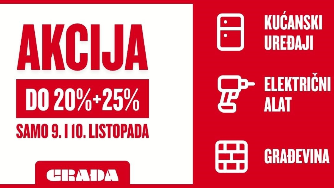Velika akcija u Građa prodajnim centrima – Samo 9. i 10. listopada!